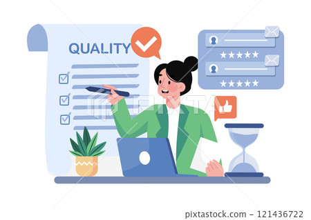 Quality control specialist implementing quality processes. 121436722