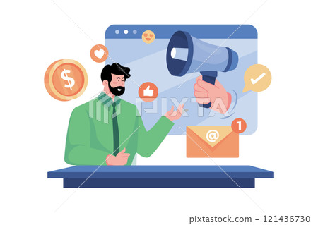 Marketing manager brainstorming new product ideas. Marketing manager brainstorming new product ideas. 121436730