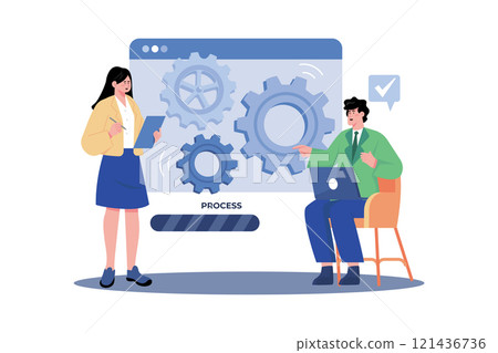 Operations manager streamlining business processes. Operations manager streamlining business processes. 121436736