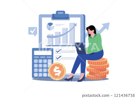 Accountant creating a financial plan for a small business. Accountant creating a financial plan for a small business. 121436738