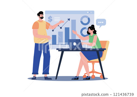 Consultant advising on business growth strategies. 121436739