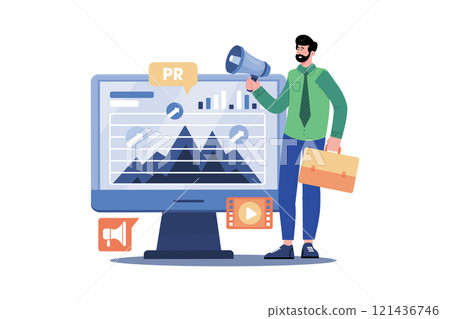Public relations specialist developing a PR plan for a new product launch. Public relations specialist developing a PR plan for a new product launch. 121436746