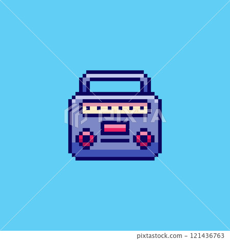 Pixel art electronic radio game asset design 121436763