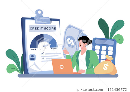 Credit scores determine the creditworthiness of borrowers 121436772