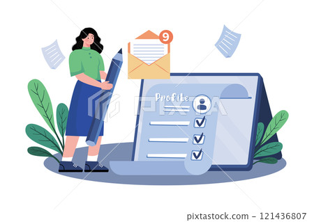 Job seekers create resumes and cover letters. Job seekers create resumes and cover letters. 121436807