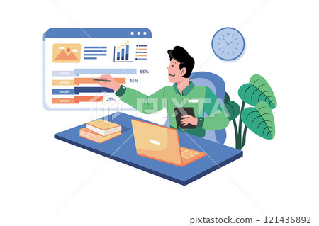 Data analysts analyze campaign performance for decisions. Data analysts analyze campaign performance for decisions. 121436892