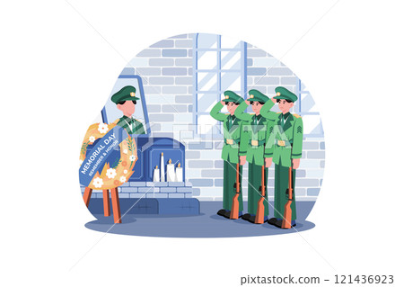 Military Units Conduct Memorial Ceremonies. 121436923