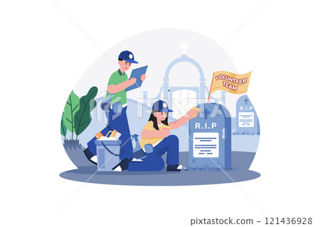 Volunteers Maintain Gravesites Of Fallen Soldiers. 121436928
