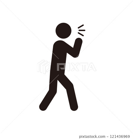 Pictogram icon of a person speaking Pictogram icon of a person speaking 121436969
