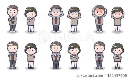 Middle-aged men and women in plain clothes 05 Middle-aged men and women in plain clothes 05 121437006