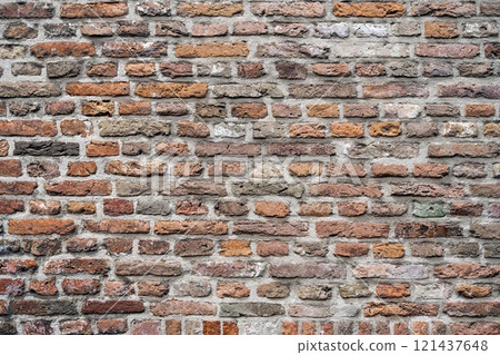 Closeup view of the red wall. Abstract pattern of a brick wall Closeup view of the red wall. Abstract pattern of a brick wall 121437648