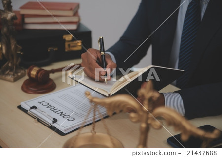 Law theme, gavel or mallet of the judge, lawyer enforcement officers, evidence-based cases taken into account in the court abount business, legislation. Law theme, gavel or mallet of the judge, lawyer enforcement officers, evidence-based cases taken into account in the court abount business, legislation. 121437688