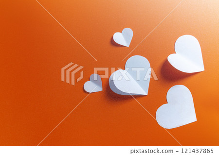 White heart on a colored background 121437865
