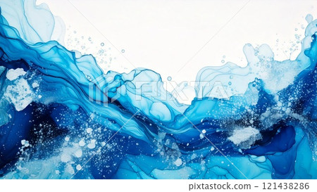 奢華水彩風格背景插畫酒精墨水藝術傳單/網頁/影片背景素材16:9尺寸 121438286