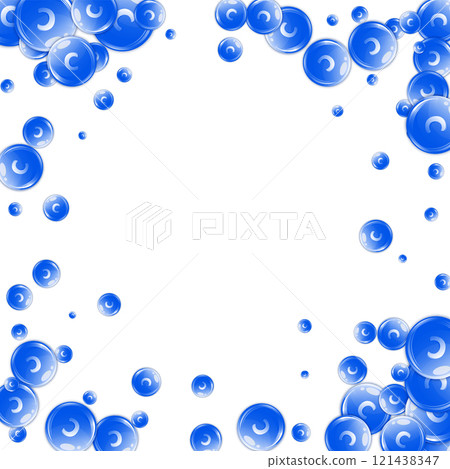 Vitamin C round capsules scattered randomly. Beauty treatment and nutrition skin care. Medical and scientific background. Wellness concept. 121438347