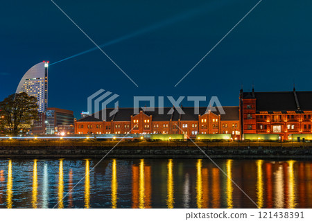 Minato Mirai night view: Red Brick Warehouse Minato Mirai night view: Red Brick Warehouse 121438391