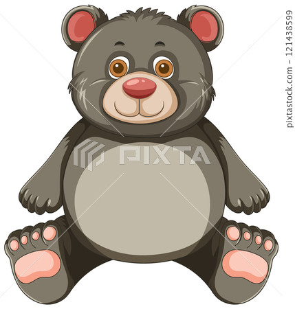 Cute Cartoon Bear Illustration 121438599