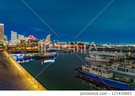 港未來的燈光夜景 121438665