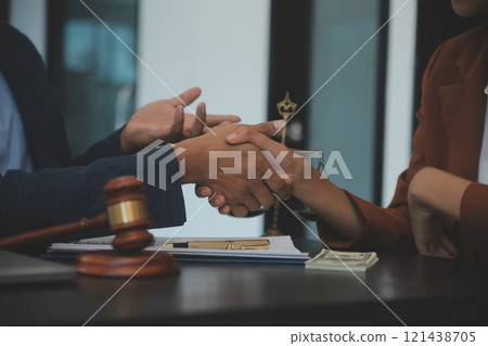 Law theme, gavel or mallet of the judge, lawyer enforcement officers, evidence-based cases taken into account in the court abount business, legislation. 121438705