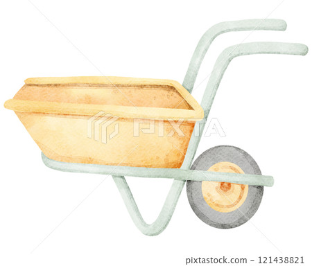 Watercolor Sand Wheelbarrow 121438821