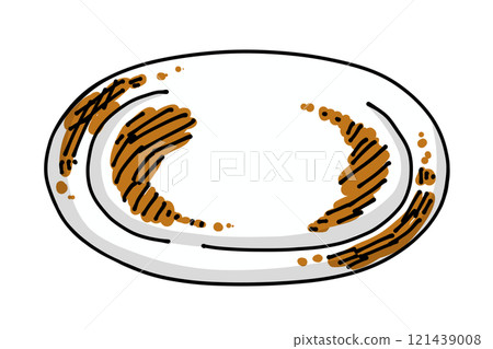 A loose and simple dirty plate with solid coloring 121439008
