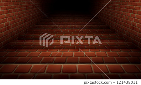 Background illustration: Red brick dungeon (upward stairs) 121439011