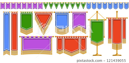 Vector Medieval Flag Set 121439055