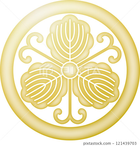 家族徽章：帶有藤蔓橡樹的圓圈[金色] 121439703
