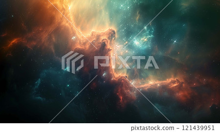 Cosmic colors forms an otherworldly background 121439951