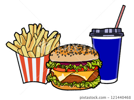Cheese burger set 121440468