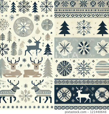 Scandinavian winter image pattern animal reindeer 121440648