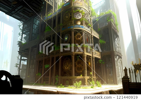 遊戲背景：異界蒸氣龐克廢墟地牢入口大廳 121440919