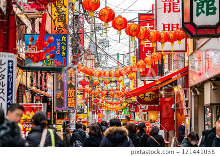 [Kanagawa Prefecture] Chinese New Year decorations decorate Yokohama Chinatown 121441038