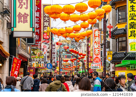 [Kanagawa Prefecture] Chinese New Year decorations decorate Yokohama Chinatown 121441039