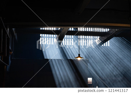 [光束素材] 妻子籠宿脅本陣奧谷的光束，冬季的特色【長野縣】 121441317