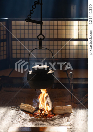 [光束素材] 妻子籠宿脅本陣奧谷的光束，冬季的特色【長野縣】 121441330