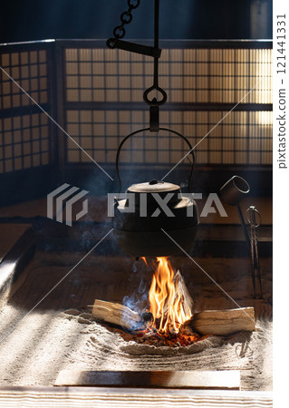 [光束素材] 妻子籠宿脅本陣奧谷的光束，冬季的特色【長野縣】 121441331