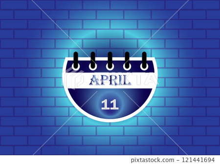 11 April Calendar sign 121441694