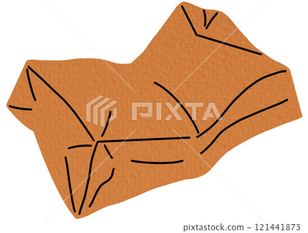 Vector illustration of eco friendly paper bag. A flat style icon showcasing paper production. Kraft paper bag for fast-food delivery. Vector illustration.	 121441873