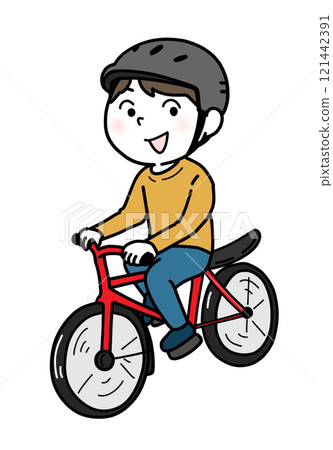 Boy riding a bicycle (light skin) 121442391