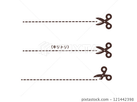 Simple scissors and cutting line illustration 121442398