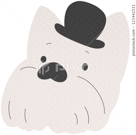 Cute and smile dog heads doodle vector set. Comic happy dog faces character design with flat color isolated on white background. 121442531