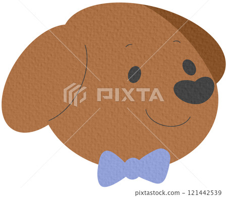 Cute and smile dog heads doodle vector set. Comic happy dog faces character design with flat color isolated on white background. 121442539