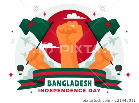 Bangladesh Independence Day Vector Illustration Celebrating 26 March with a Waving Flag and National Monument in a Festive Flat Cartoon Background Bangladesh Independence Day Vector Illustration Celebrating 26 March with a Waving Flag and National Monument in a Festive Flat Cartoon Background 121443011