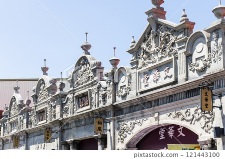 Building view of the Daxi Old Street in Taoyuan, Taiwan. The street is the baroque-style architecture built during Japanese rule. Building view of the Daxi Old Street in Taoyuan, Taiwan. The street is the baroque-style architecture built during Japanese rule. 121443100