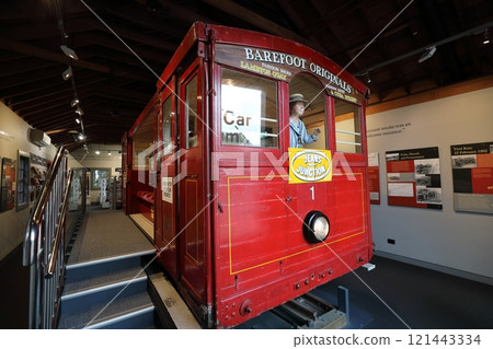 Wellington Cable Car - Red carriages from the 1970s on display 121443334
