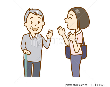 探訪獨居老人的福利顧問和護理人員 121443700