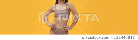 Slim Young Woman In Underwear 121443818