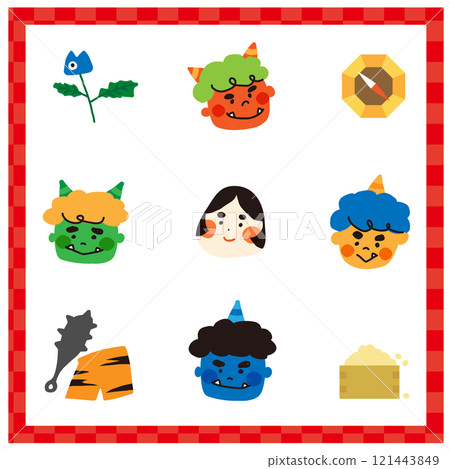 Cute setsubun illustration material 121443849