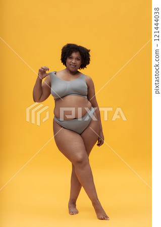 African American Confident Woman In Shapewear African American Confident Woman In Shapewear 121444038